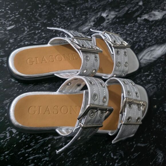 BRAND NEW GIASONE BUCKLE TWO-STRAP SANDALS - Picture 10 of 15